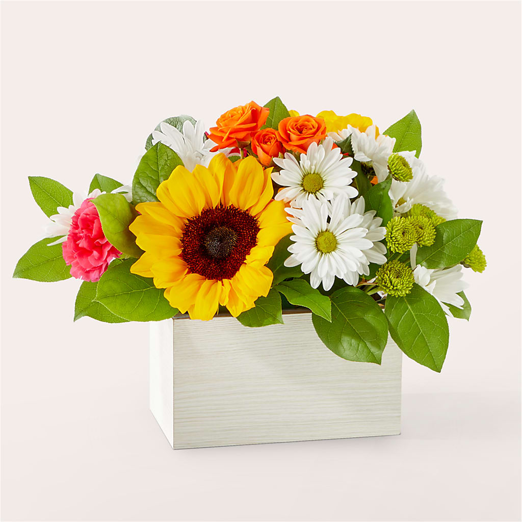 Sun-drenched Blooms Box Bouquet – Russ, Lincoln NE