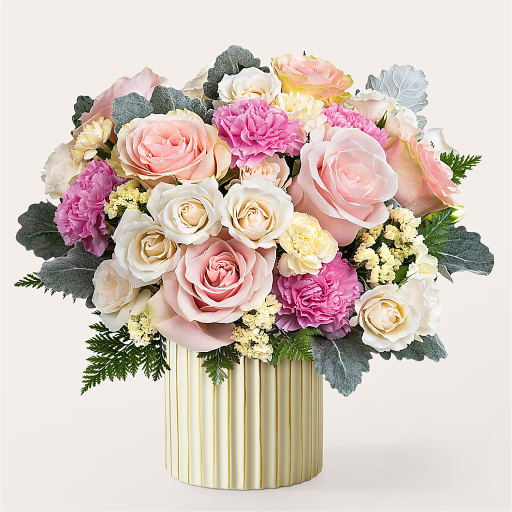 Blissful Moments Bouquet with Ivory Vase – Russ, Lincoln NE