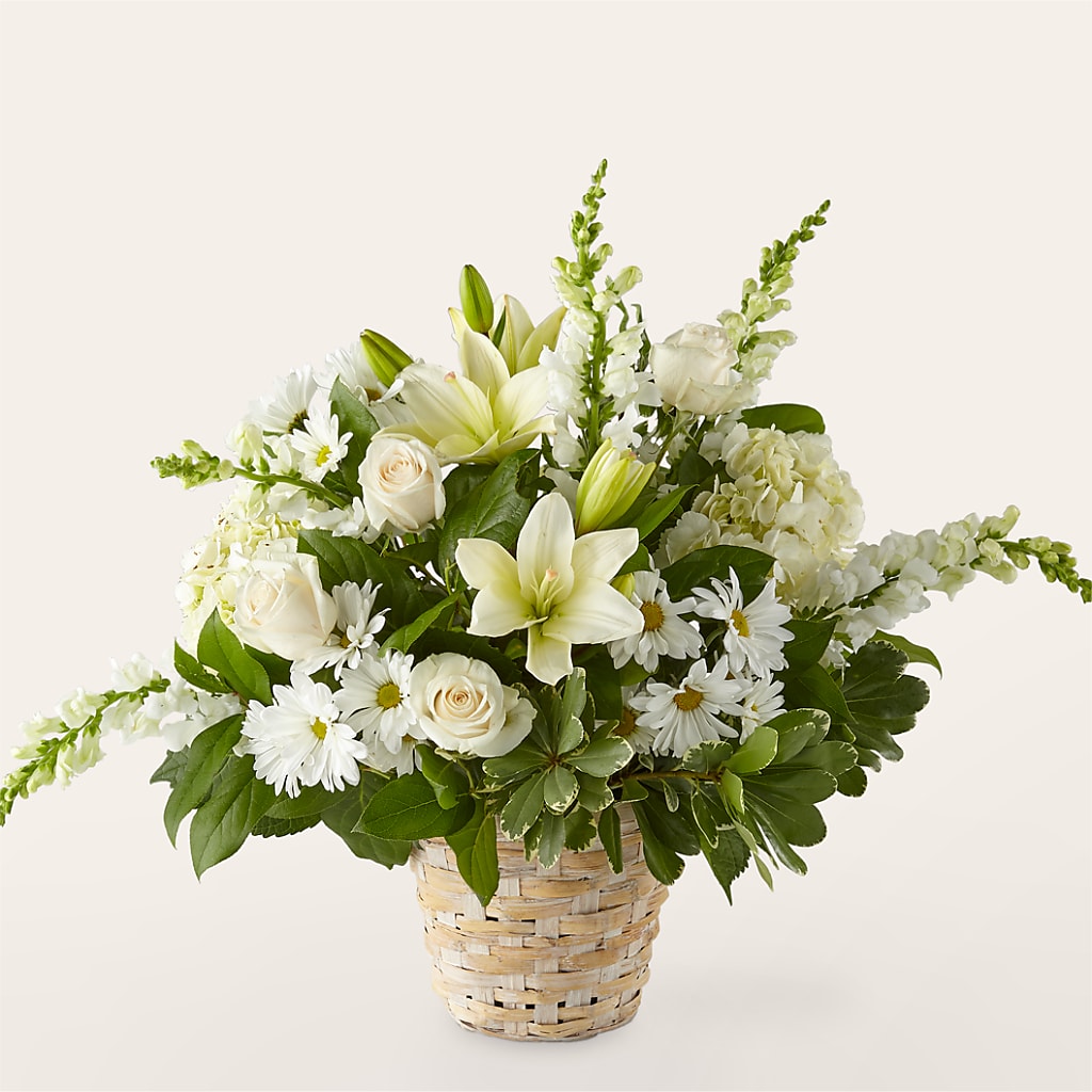 Ivory Elegance Floral Basket – Russ, Lincoln NE
