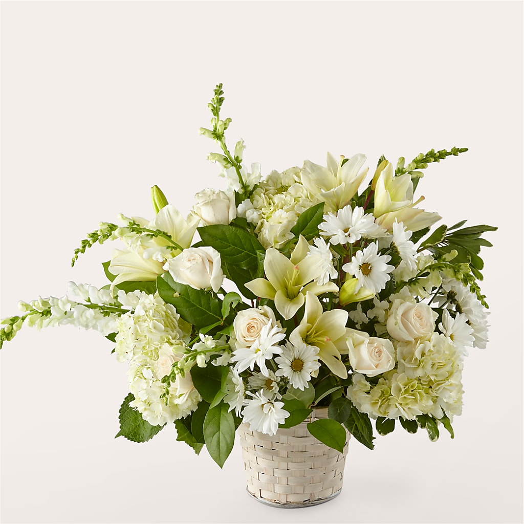 Ivory Elegance Floral Basket – Russ, Lincoln NE
