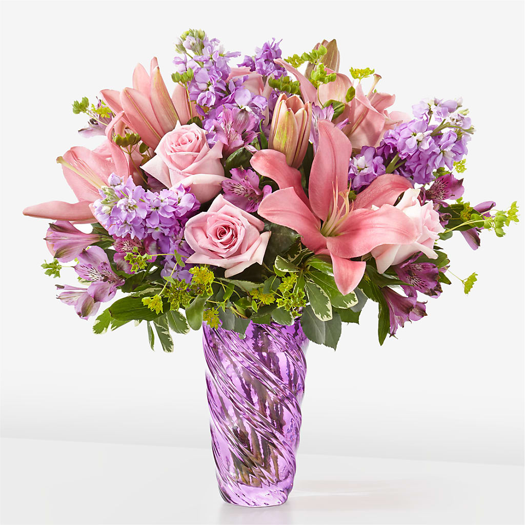 Precious Petals Bouquet with Luxe Swirl Vase – Russ, Lincoln NE