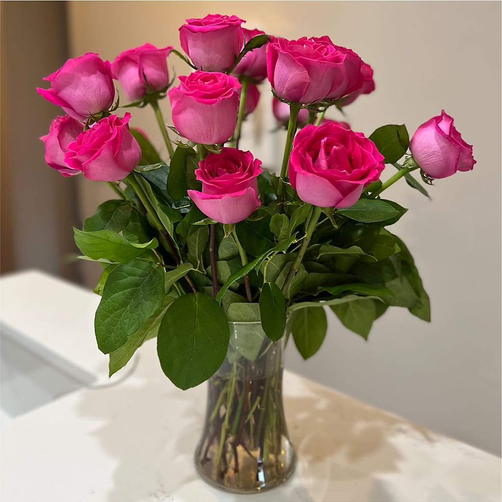 Long Stem Pink Rose Bouquet –  Russ, Lincoln NE