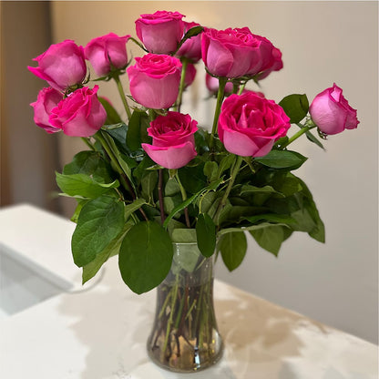 Long Stem Pink Rose Bouquet –  Russ, Lincoln NE