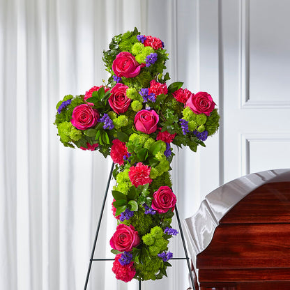 Tribute Rose Floral Cross –  Russ, Lincoln NE