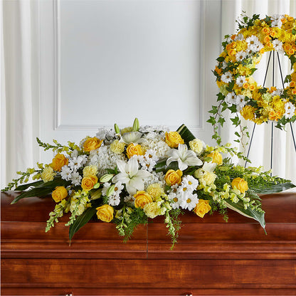 Golden Harmony Casket Spray –  Russ, Lincoln NE