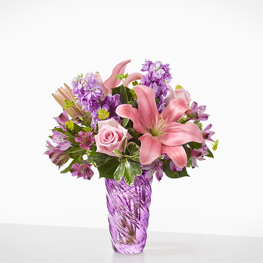 Precious Petals Bouquet with Luxe Swirl Vase –  Russ, Lincoln NE