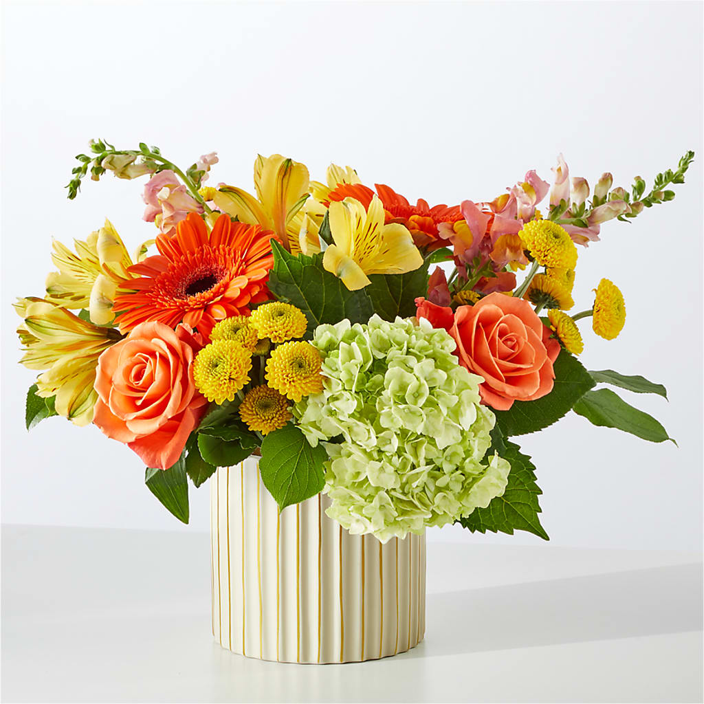 Autumn Sunshine Bouquet with Ivory Vase –  Russ, Lincoln NE