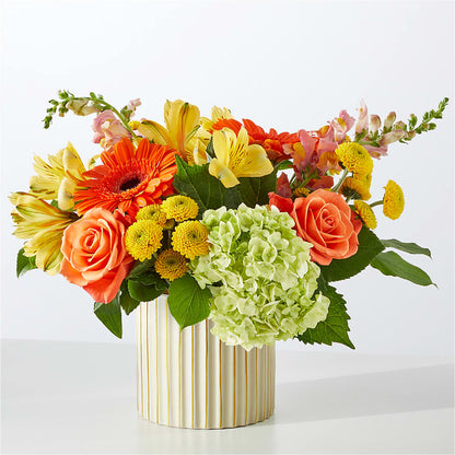 Autumn Sunshine Bouquet with Ivory Vase –  Russ, Lincoln NE