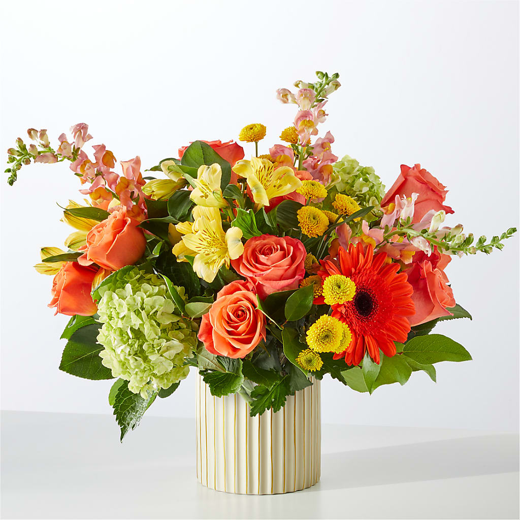 Autumn Sunshine Bouquet with Ivory Vase –  Russ, Lincoln NE