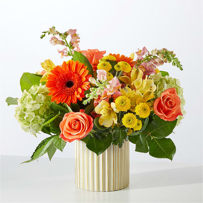 Autumn Sunshine Bouquet with Ivory Vase –  Russ, Lincoln NE