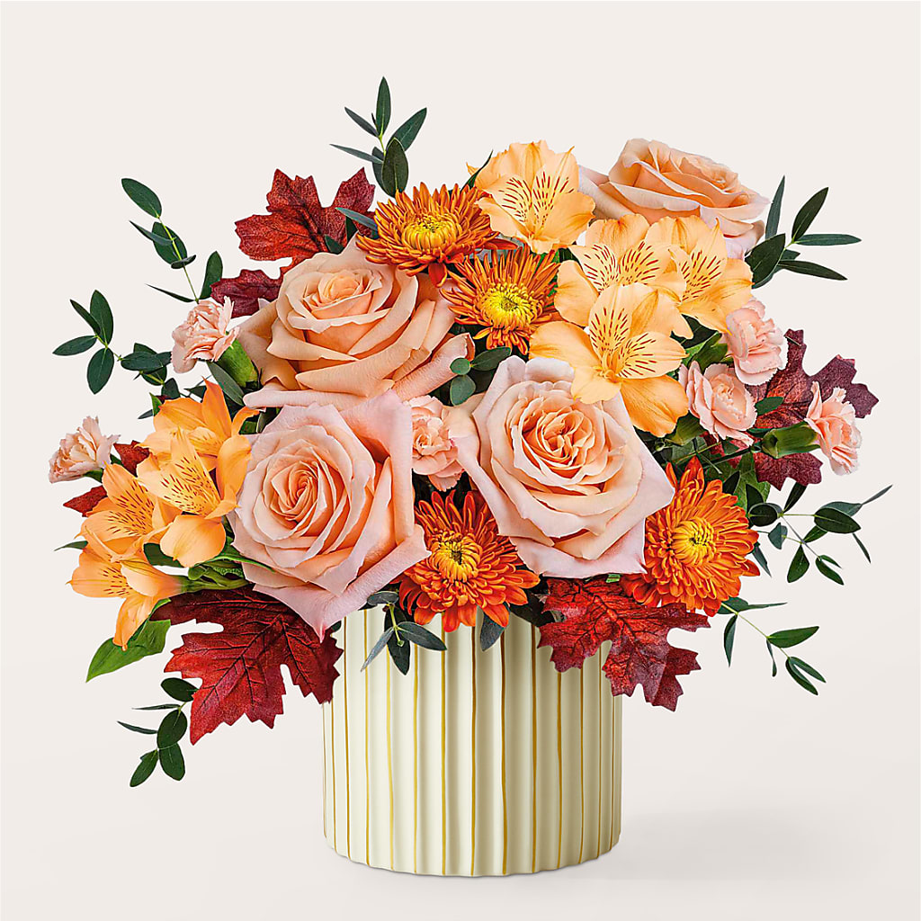 Spiced Latte Bouquet with Ivory Vase –  Russ, Lincoln NE