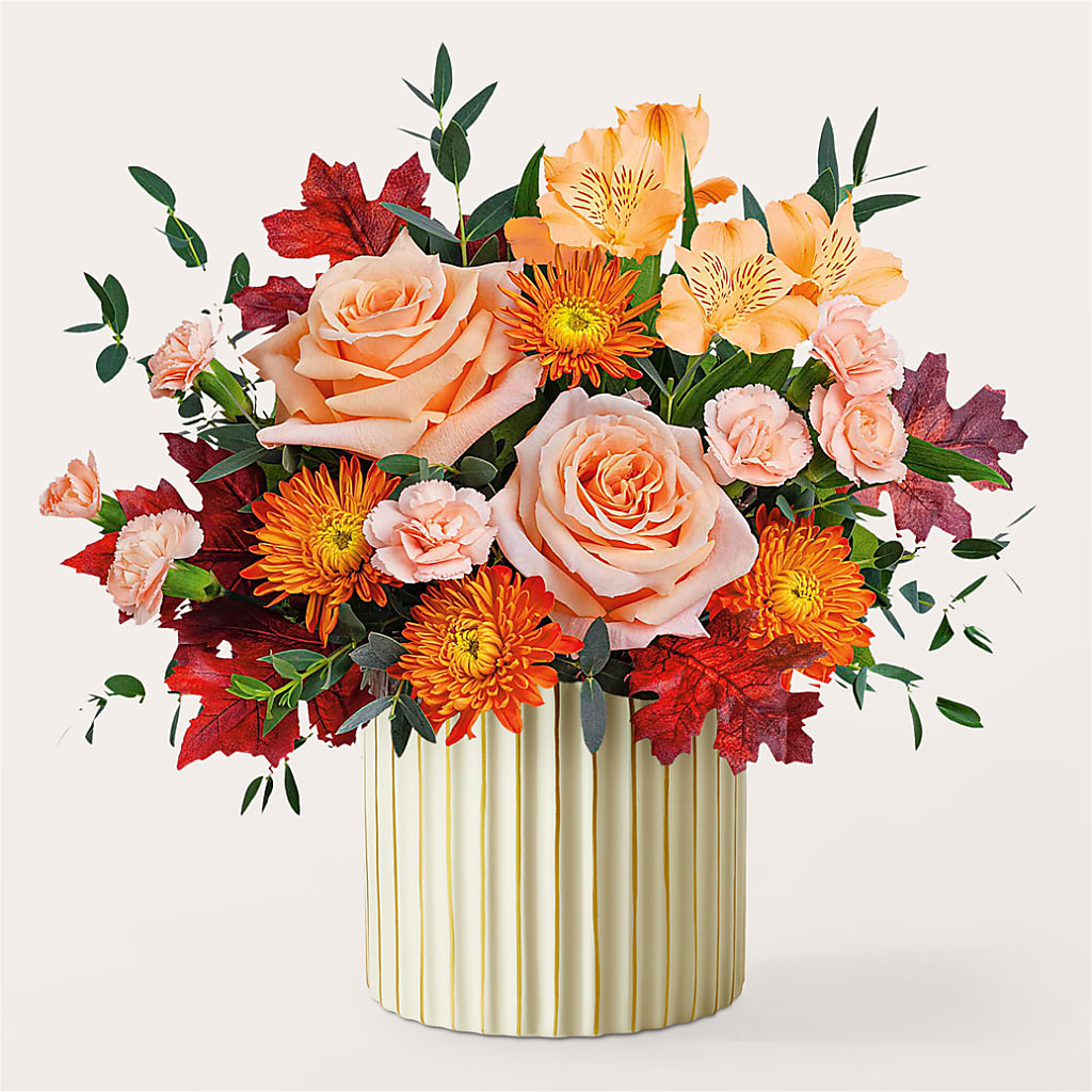 Spiced Latte Bouquet with Ivory Vase –  Russ, Lincoln NE